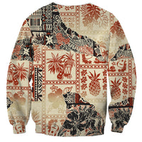 Hawaii Sweatshirt Aloha Tribal Pattern Beige Version LT9 - Polynesian Pride