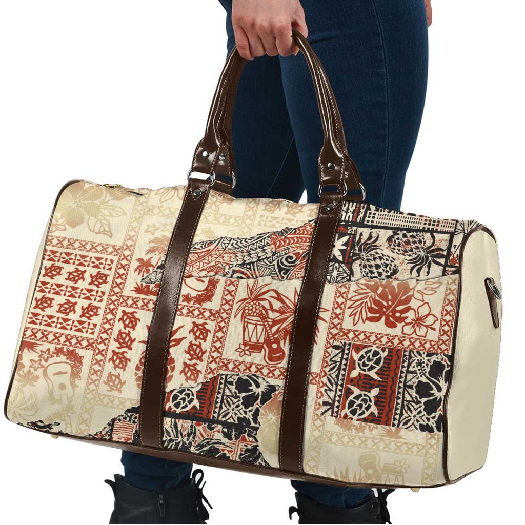 Hawaii Beige Version Travel Bag Aloha Tribal Pattern - Polynesian Pride