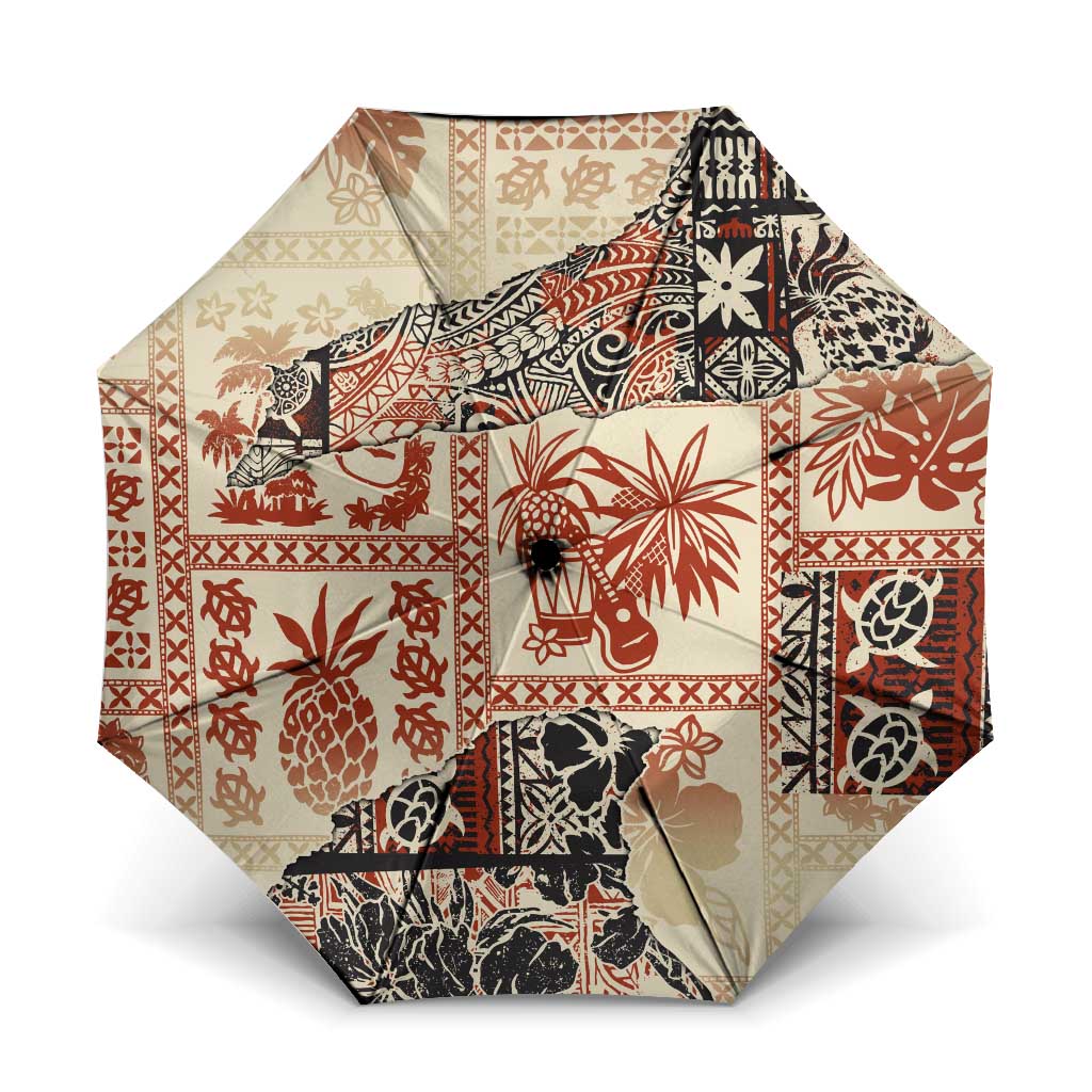 Hawaii Beige Version Umbrella Aloha Tribal Pattern - Polynesian Pride