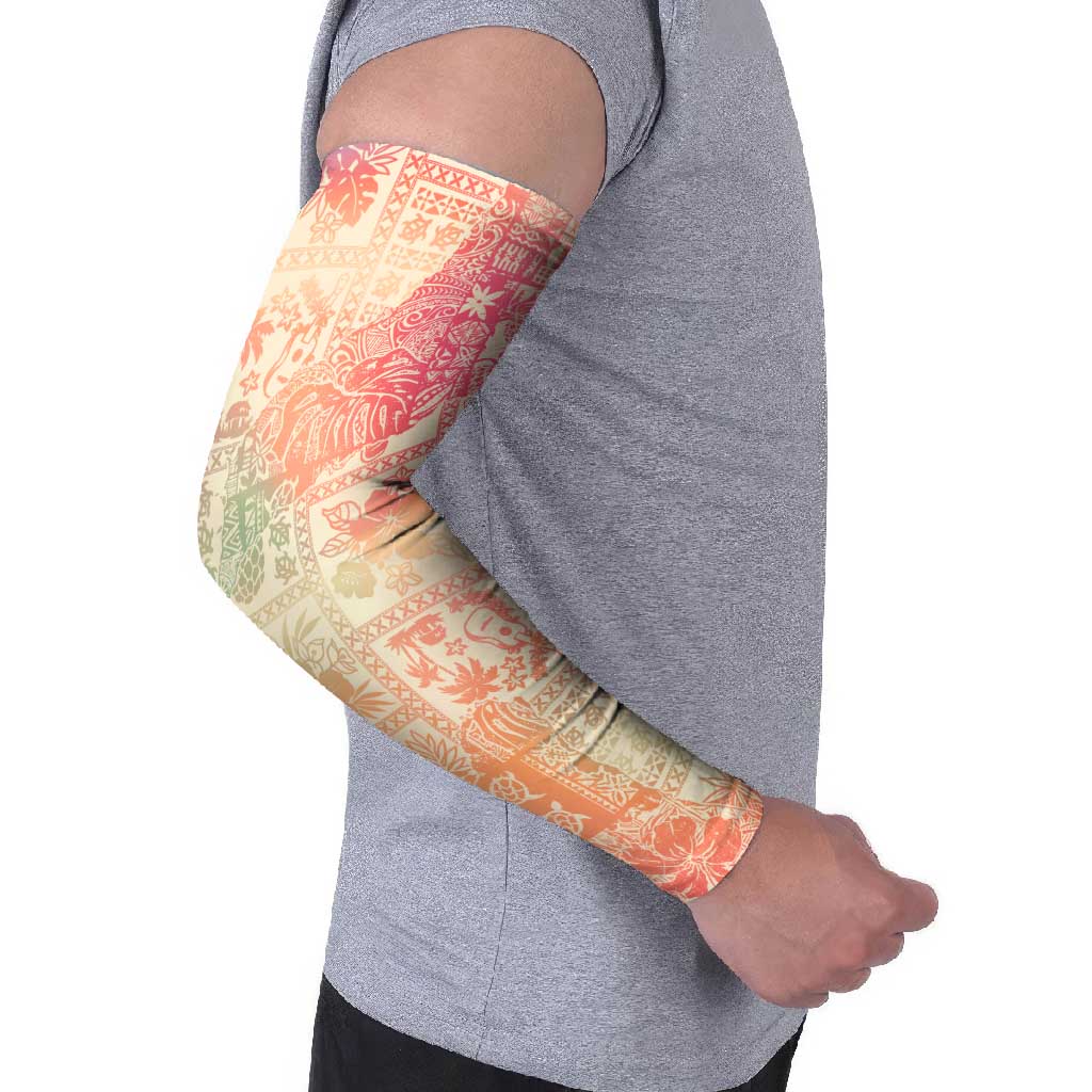 Hawaii Sweat Pink Ombre Arm Sleeves Aloha Tribal Pattern LT9 - Polynesian Pride