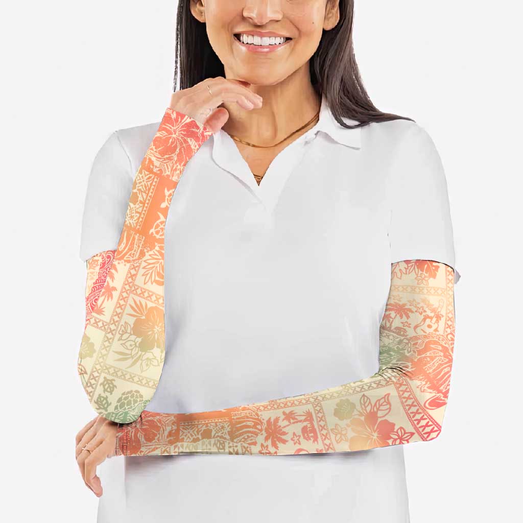 Hawaii Sweat Pink Ombre Arm Sleeves Aloha Tribal Pattern LT9 - Polynesian Pride