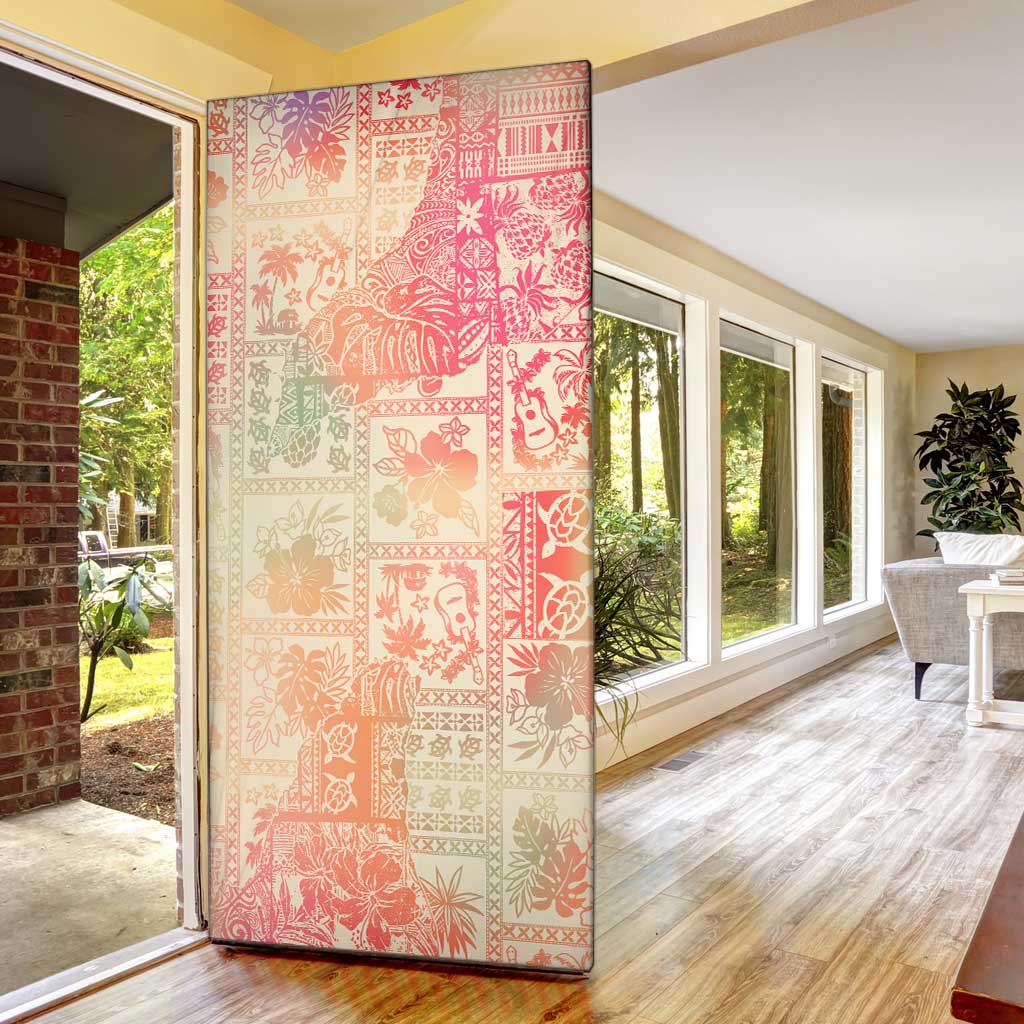 Hawaii Sweat Pink Ombre Door Cover Aloha Tribal Pattern - Polynesian Pride