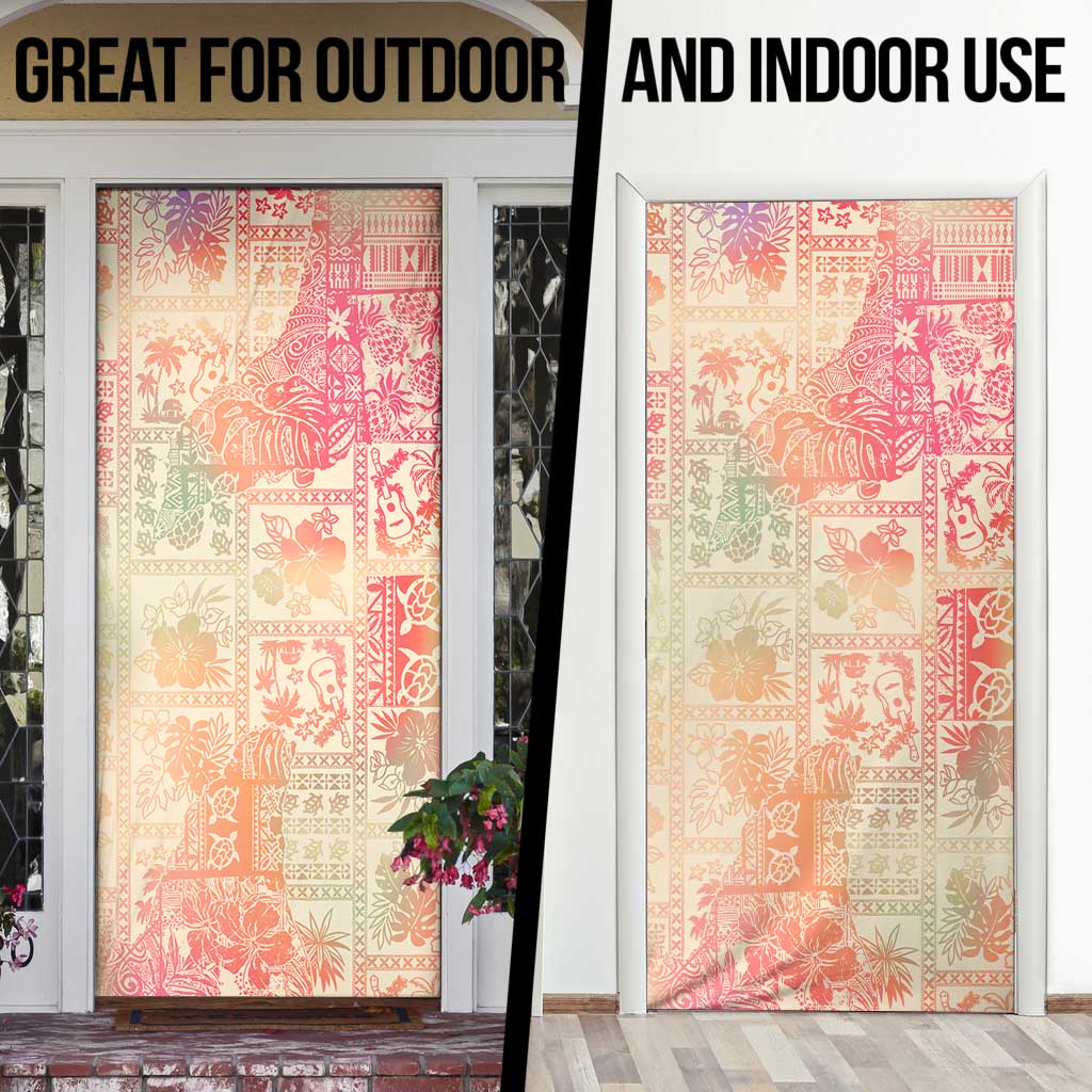 Hawaii Sweat Pink Ombre Door Cover Aloha Tribal Pattern - Polynesian Pride