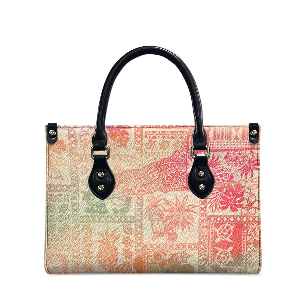 Hawaii Sweat Pink Ombre Leather Bag Aloha Tribal Pattern - Polynesian Pride