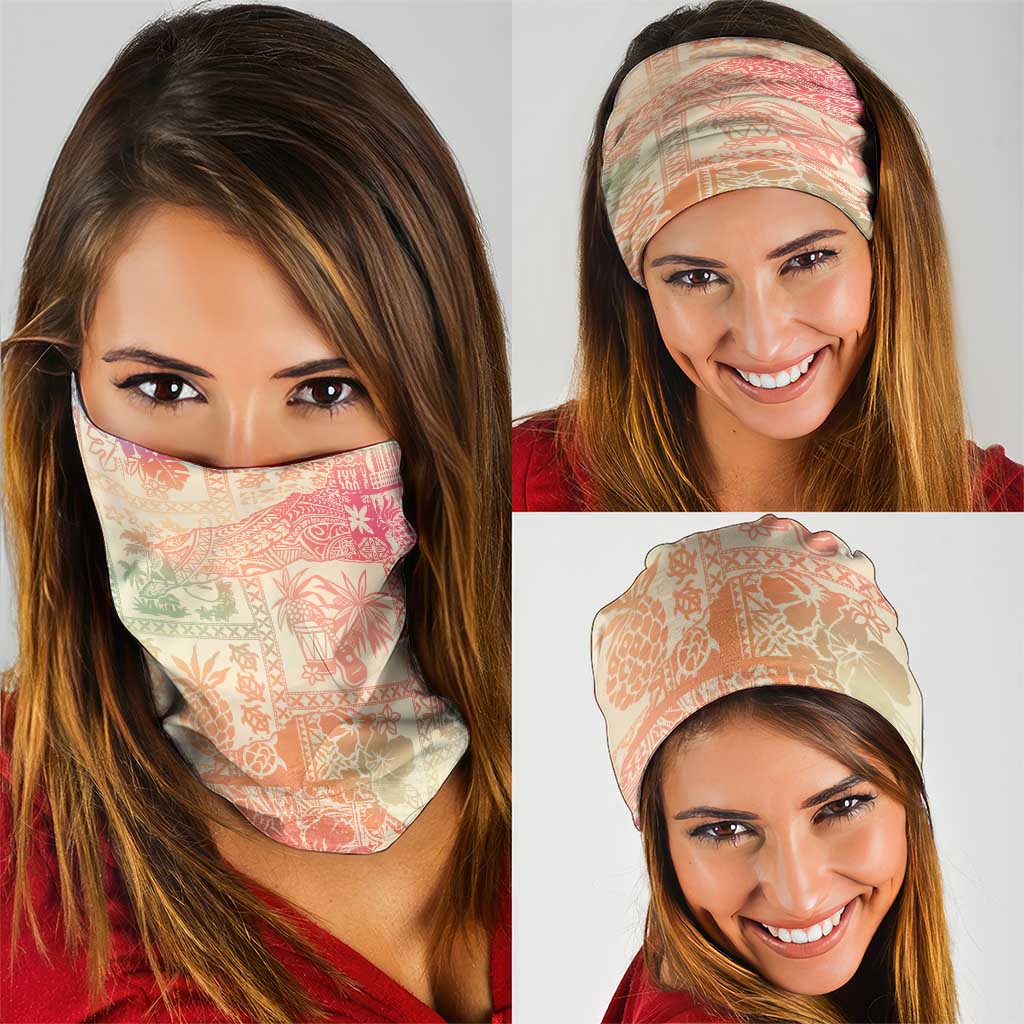 Hawaii Sweat Pink Ombre Neck Gaiter Aloha Tribal Pattern LT9 - Polynesian Pride