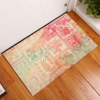 Hawaii Rubber Doormat Aloha Tribal Pattern Sweat Pink Ombre LT9 Pink - Polynesian Pride