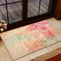 Hawaii Rubber Doormat Aloha Tribal Pattern Sweat Pink Ombre LT9 - Polynesian Pride