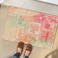 Hawaii Rubber Doormat Aloha Tribal Pattern Sweat Pink Ombre LT9 - Polynesian Pride
