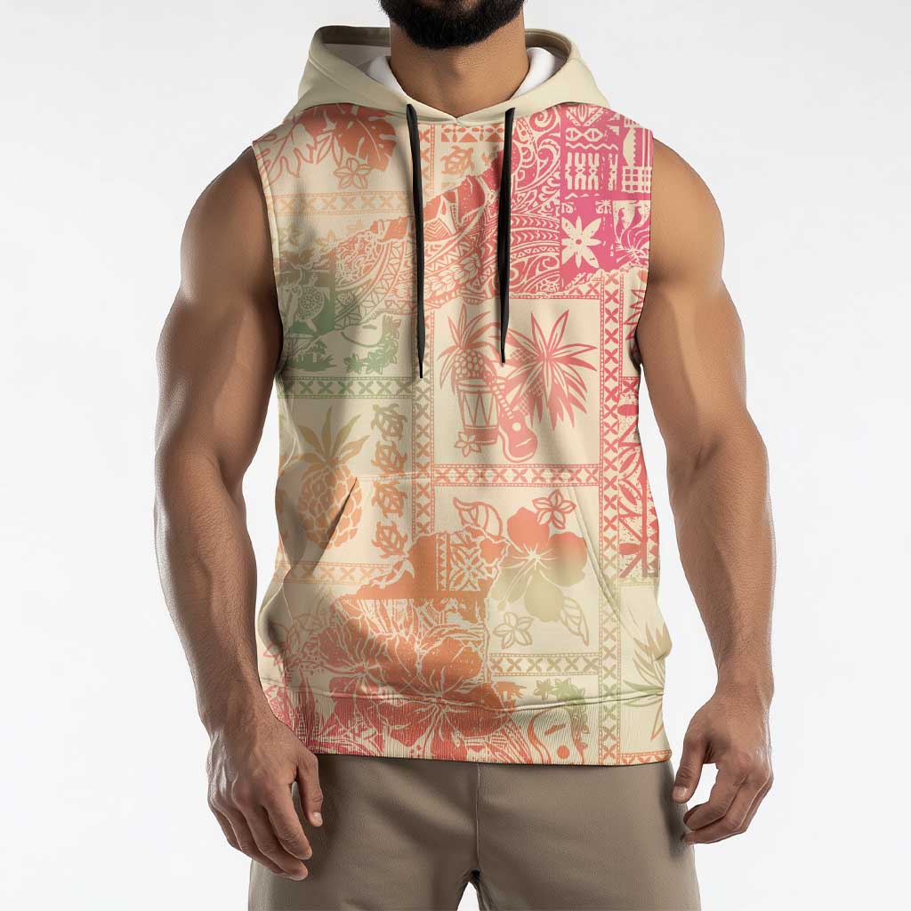 Hawaii Sweat Pink Ombre Sleeveless Hoodie Aloha Tribal Pattern - Polynesian Pride