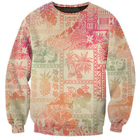 Hawaii Sweatshirt Aloha Tribal Pattern Sweat Pink Ombre LT9 Unisex Pink - Polynesian Pride