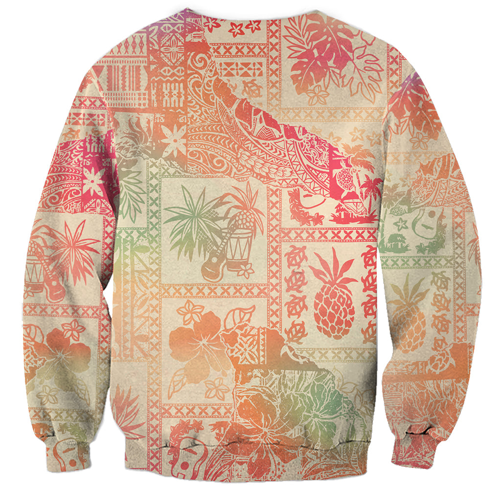 Hawaii Sweatshirt Aloha Tribal Pattern Sweat Pink Ombre LT9 - Polynesian Pride
