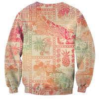 Hawaii Sweatshirt Aloha Tribal Pattern Sweat Pink Ombre LT9 - Polynesian Pride