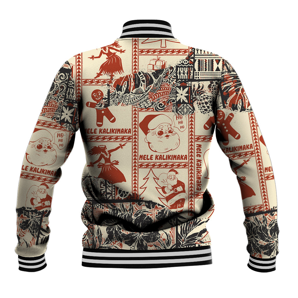Aloha Hawaii Christmas Baseball Jacket Mele Kalikimaka Tapa Tribal Retro Style LT9 - Polynesian Pride