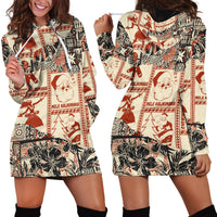 Aloha Hawaii Christmas Hoodie Dress Mele Kalikimaka Tapa Tribal Retro Style LT9 - Polynesian Pride