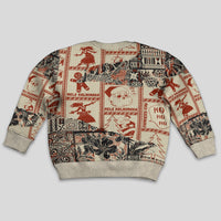 Aloha Hawaii Christmas Kid Ugly Christmas Sweater Mele Kalikimaka Tapa Tribal Retro Style LT9 - Polynesian Pride