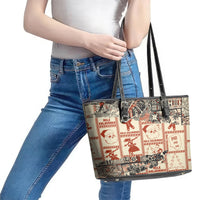 Aloha Hawaii Christmas Leather Tote Bag Mele Kalikimaka Tapa Tribal Retro Style LT9 - Polynesian Pride
