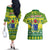Cook Islands Christmas Couples Matching Off The Shoulder Long Sleeve Dress and Hawaiian Shirt Santa Beach Meri Kiritimiti LT9 - Polynesian Pride