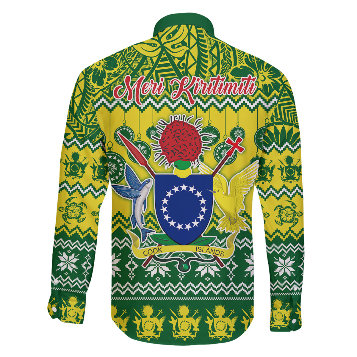 Cook Islands Christmas Family Matching Puletasi Dress and Hawaiian Shirt Santa Beach Meri Kiritimiti LT9 - Polynesian Pride