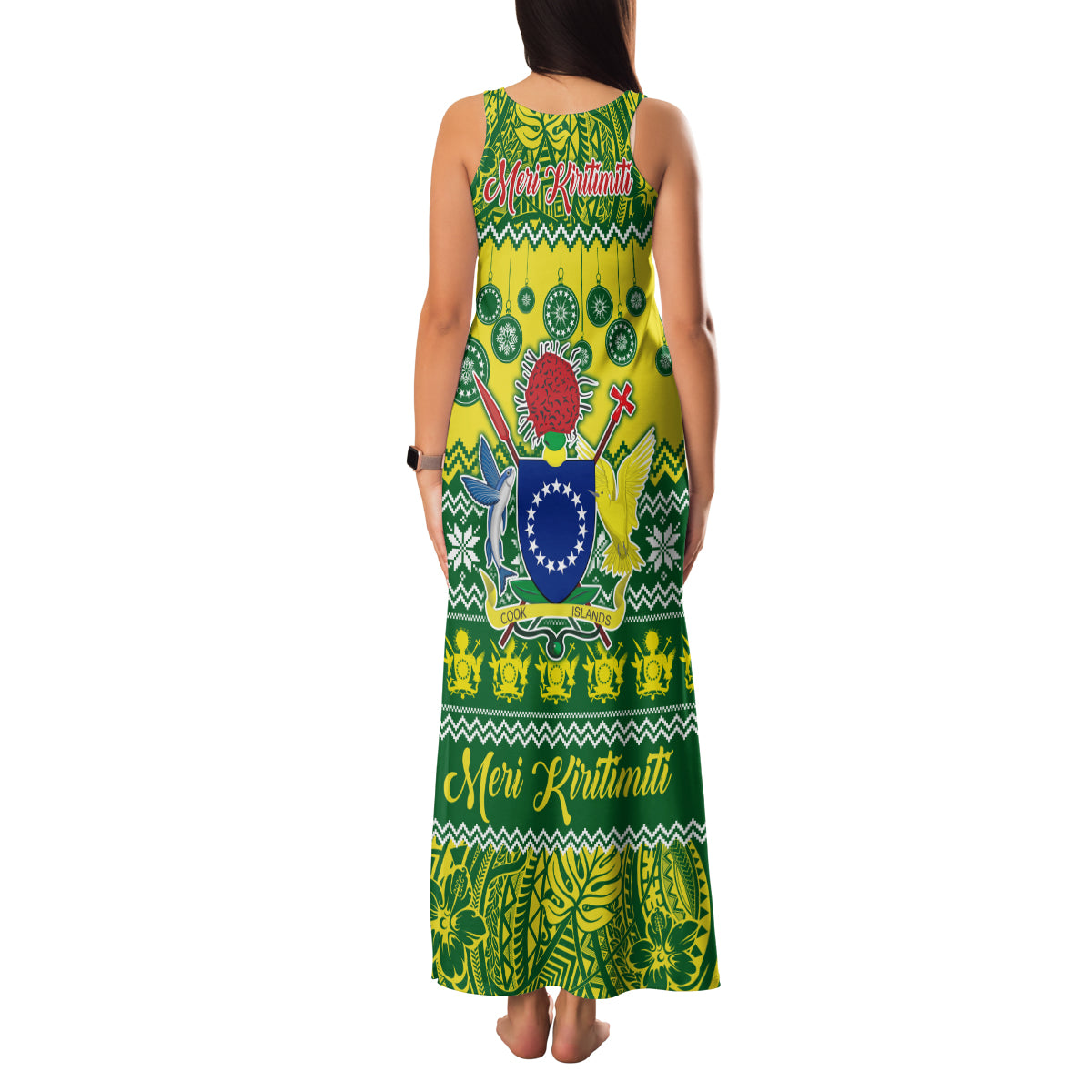 Cook Islands Christmas Family Matching Tank Maxi Dress and Hawaiian Shirt Santa Beach Meri Kiritimiti LT9 - Polynesian Pride