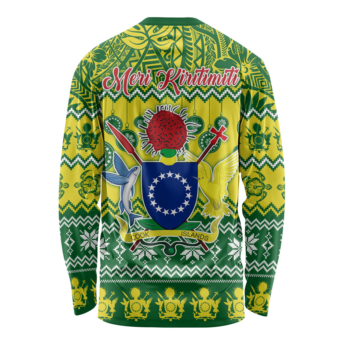 Cook Islands Christmas Long Sleeve Shirt Santa Beach Meri Kiritimiti LT9 - Polynesian Pride