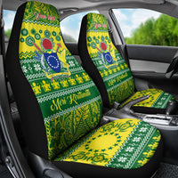 Personalised Cook Islands Christmas Car Seat Cover Santa Beach Meri Kiritimiti LT9 - Polynesian Pride