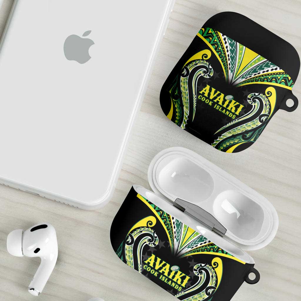 Rugby Cook Islands Avaiki AirPods Case Black Kuki Airani Tribal Maori Inspired - Polynesian Pride
