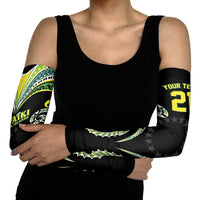 Custom Rugby Cook Islands Avaiki Arm Sleeves - Kuki Airani Tribal Black LT9 - Polynesian Pride