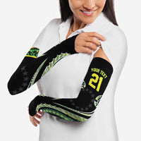 Custom Rugby Cook Islands Avaiki Arm Sleeves - Kuki Airani Tribal Black LT9 - Polynesian Pride