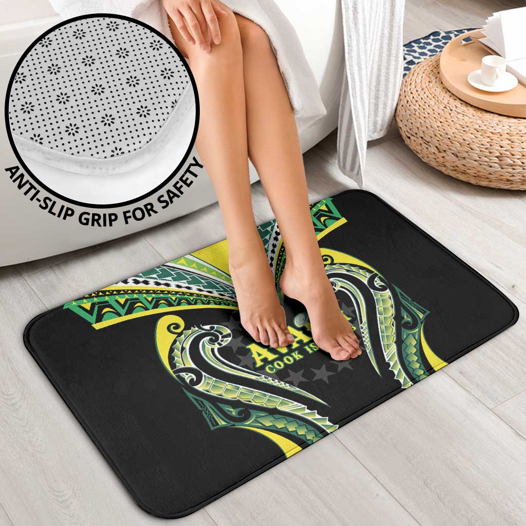 Rugby Cook Islands Avaiki Bathroom Set Black Kuki Airani Tribal Maori Inspired - Polynesian Pride