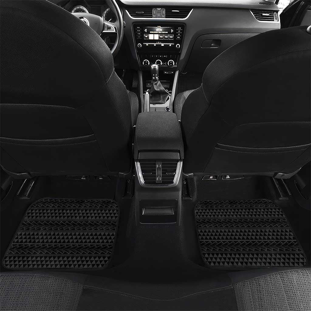 Custom Rugby Cook Islands Avaiki Car Mats Black Kuki Airani Tribal Maori Inspired LT9 Set 2pcs - Back Black - Polynesian Pride