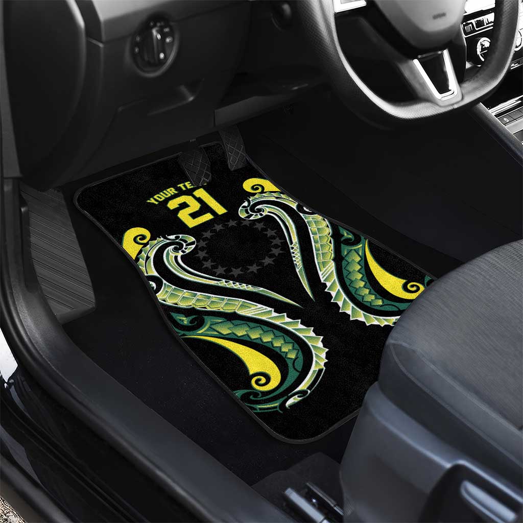 Custom Rugby Cook Islands Avaiki Car Mats Black Kuki Airani Tribal Maori Inspired LT9 - Polynesian Pride