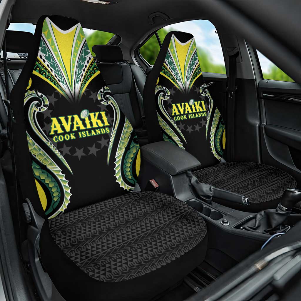 Rugby Cook Islands Avaiki Car Seat Cover Black Kuki Airani Tribal Maori Inspired - Polynesian Pride