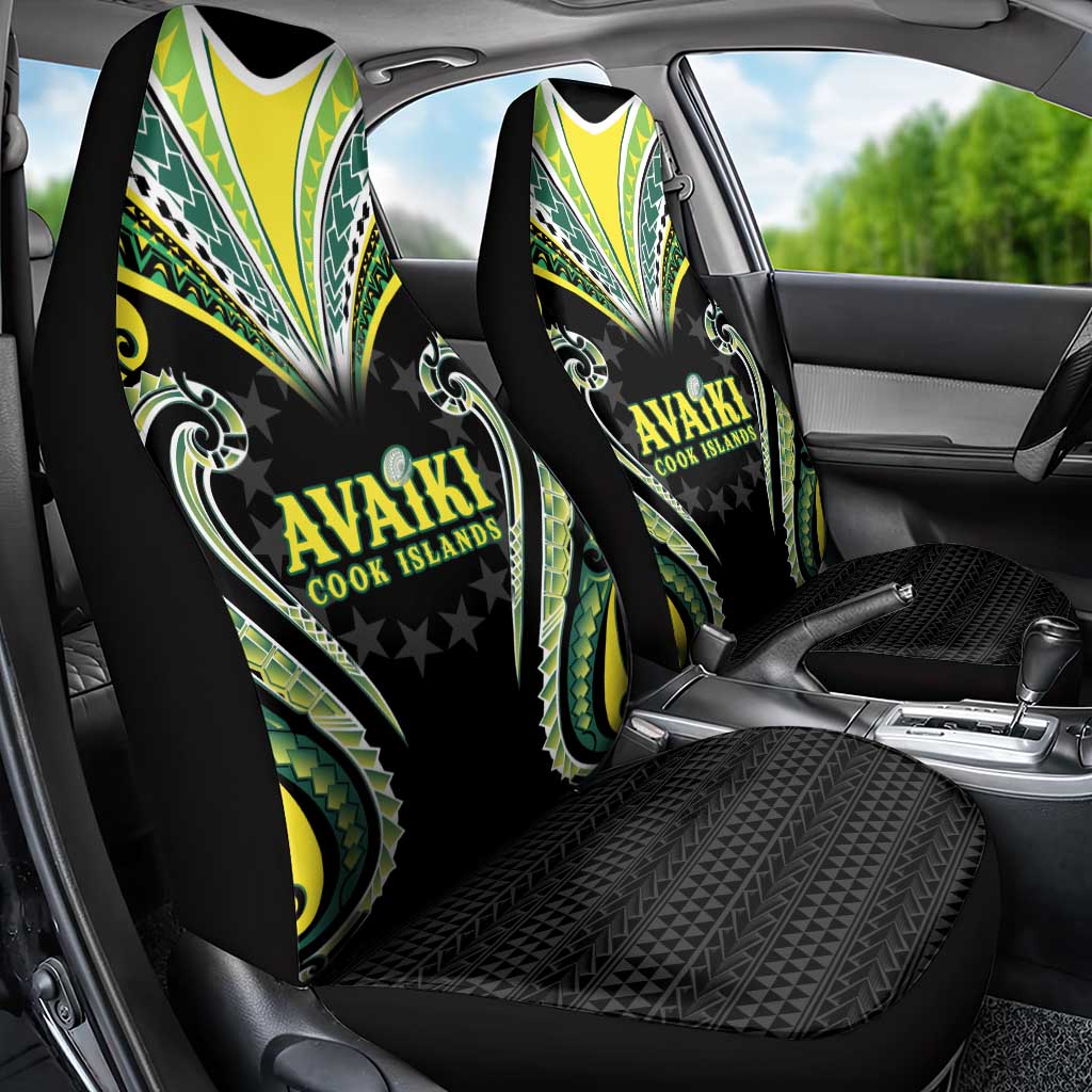 Rugby Cook Islands Avaiki Car Seat Cover Black Kuki Airani Tribal Maori Inspired - Polynesian Pride