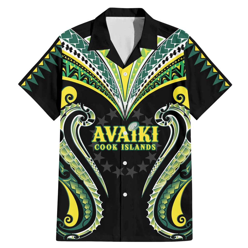 Custom Rugby Cook Islands Avaiki Family Matching Mermaid Dress and Hawaiian Shirt Black Kuki Airani Tribal Maori Inspired - Polynesian Pride