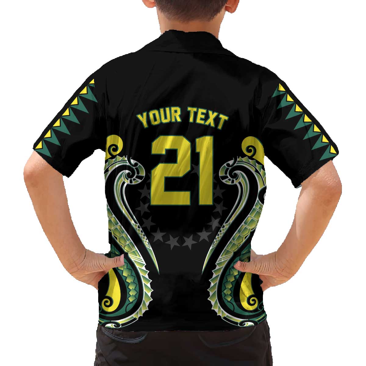 Custom Rugby Cook Islands Avaiki Family Matching Off The Shoulder Long Sleeve Dress and Hawaiian Shirt Black Kuki Airani Tribal Maori Inspired - Polynesian Pride