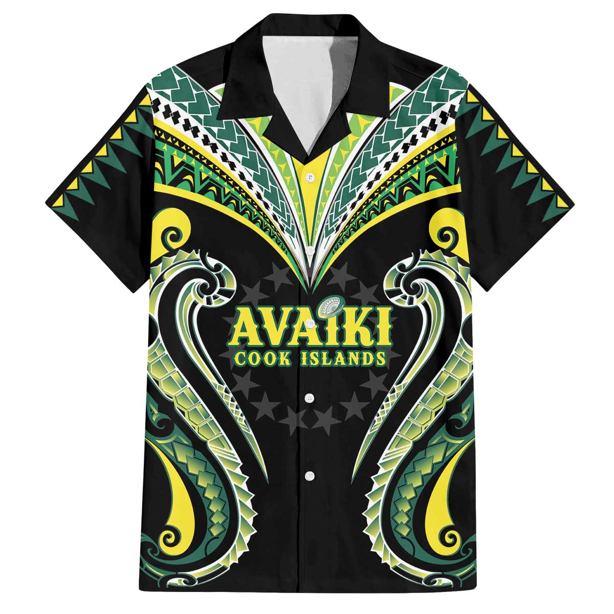 Custom Rugby Cook Islands Avaiki Family Matching Off The Shoulder Long Sleeve Dress and Hawaiian Shirt Black Kuki Airani Tribal Maori Inspired - Polynesian Pride