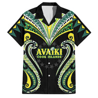 Custom Rugby Cook Islands Avaiki Family Matching Puletasi and Hawaiian Shirt Black Kuki Airani Tribal Maori Inspired LT9 Dad's Shirt - Short Sleeve Black - Polynesian Pride