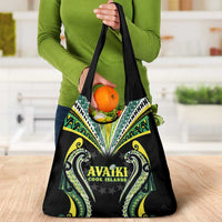Rugby Cook Islands Avaiki Grocery Bag Black Kuki Airani Tribal Maori Inspired - Polynesian Pride