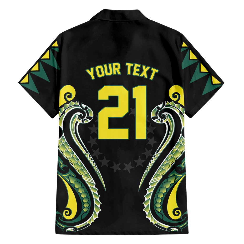 Custom Rugby Cook Islands Avaiki Hawaiian Shirt Black Kuki Airani Tribal Maori Inspired LT9 - Polynesian Pride
