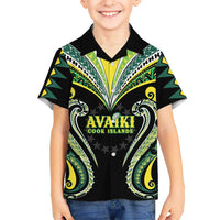 Custom Rugby Cook Islands Avaiki Hawaiian Shirt Black Kuki Airani Tribal Maori Inspired LT9 - Polynesian Pride