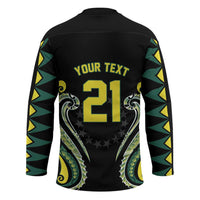 Custom Rugby Cook Islands Avaiki Hockey Jersey Black Kuki Airani Tribal Maori Inspired LT9 - Polynesian Pride