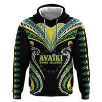 Custom Rugby Cook Islands Avaiki Hoodie Black Kuki Airani Tribal Maori Inspired LT9 Pullover Hoodie Black - Polynesian Pride