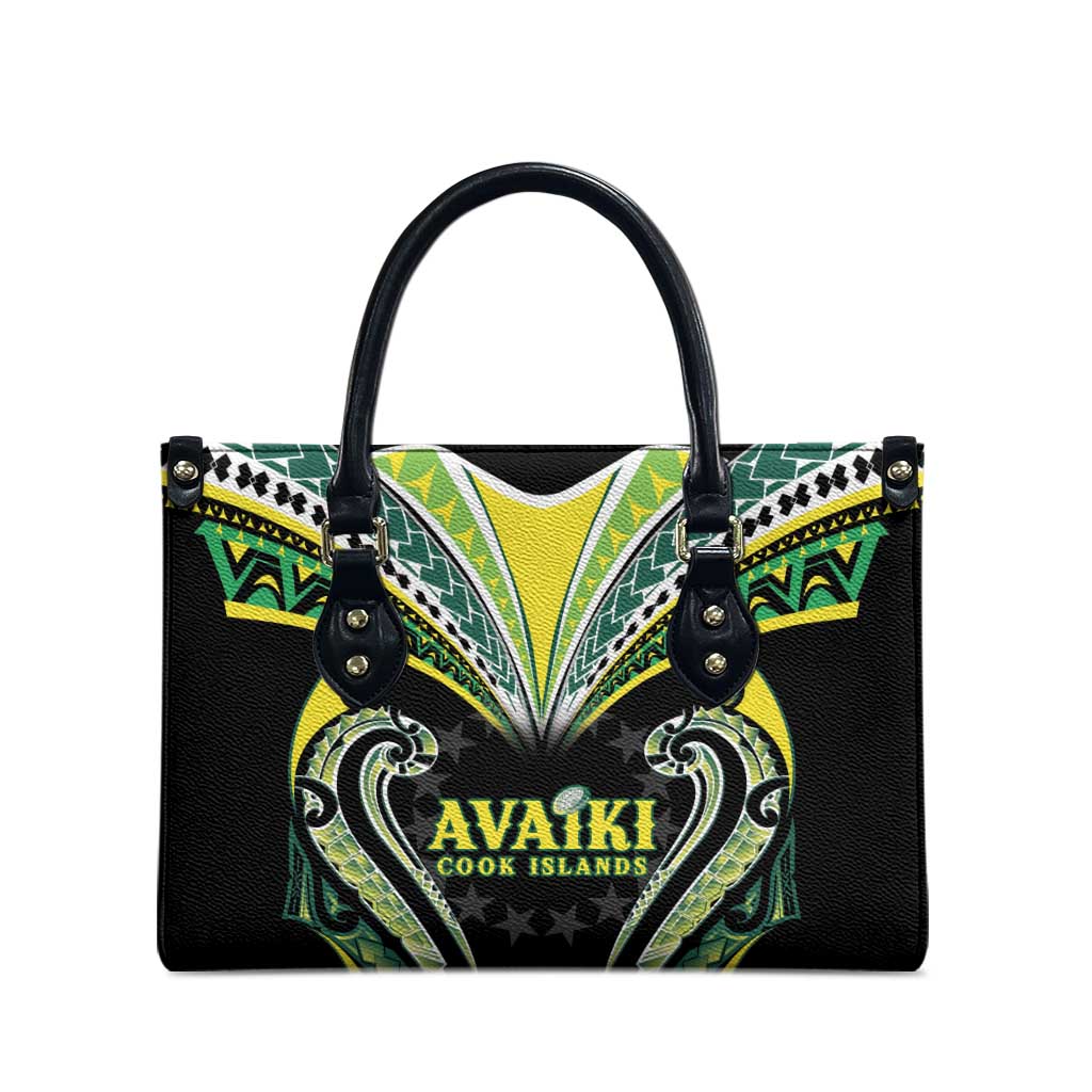 Rugby Cook Islands Avaiki Leather Bag Black Kuki Airani Tribal Maori Inspired - Polynesian Pride