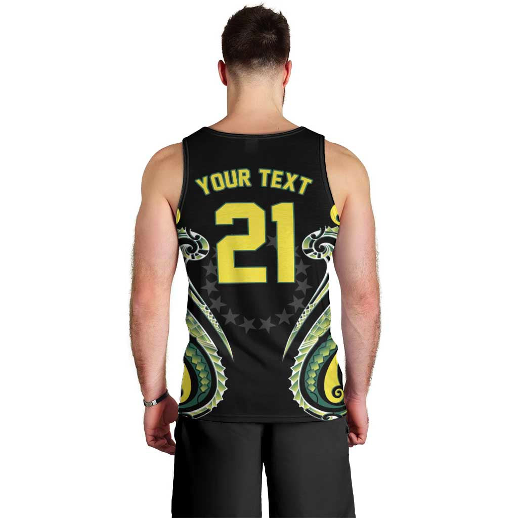 Custom Rugby Cook Islands Avaiki Men Tank Top Black Kuki Airani Tribal Maori Inspired LT9 - Polynesian Pride