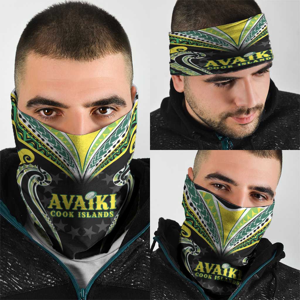 Rugby Cook Islands Avaiki Neck Gaiter Black Kuki Airani Tribal Maori Inspired LT9 - Polynesian Pride