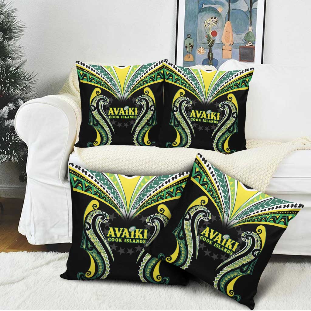 Rugby Cook Islands Avaiki Pillow Cover Black Kuki Airani Tribal Maori Inspired LT9 - Polynesian Pride