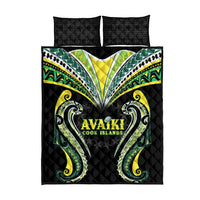 Rugby Cook Islands Avaiki Quilt Bed Set Black Kuki Airani Tribal Maori Inspired LT9 - Polynesian Pride