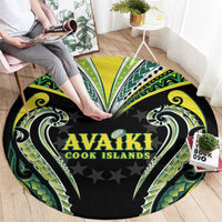 Rugby Cook Islands Avaiki Round Carpet Black Kuki Airani Tribal Maori Inspired LT9 - Polynesian Pride
