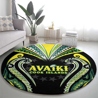 Rugby Cook Islands Avaiki Round Carpet Black Kuki Airani Tribal Maori Inspired LT9 - Polynesian Pride