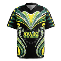 Custom Rugby Cook Islands Avaiki Rugby Jersey Black Kuki Airani Tribal Maori Inspired LT9 Black - Polynesian Pride
